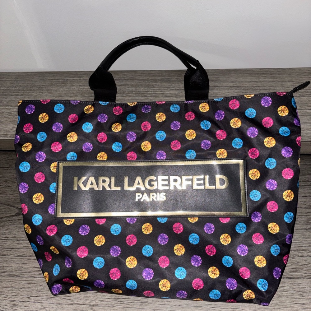 Karl Lagerfeld Paris Polka Dot Tote Bag New
